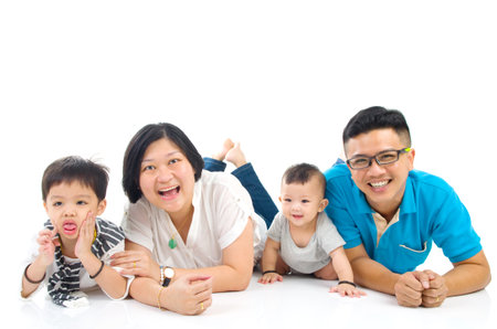Portrait of asian familyの写真素材