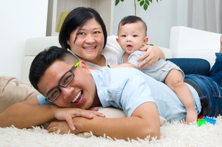 Portrait of asian familyの写真素材