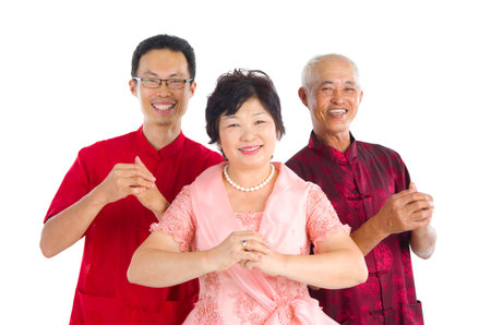 asian family celebrate chinese new yearの写真素材