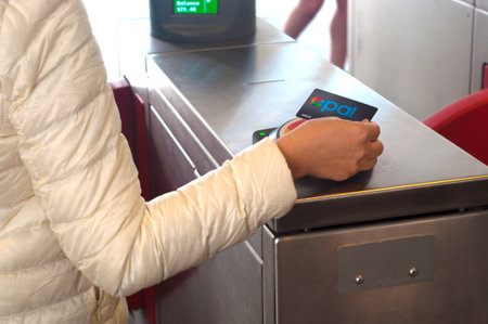 SYDNEY - August 12 2017:Opal Card User. Opal is a contactless smartcard ticketing system for public...