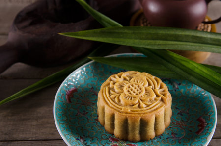 Mooncake ,Chinese mid autumn festival food.の写真素材