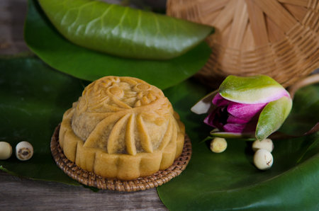 Mooncake ,Chinese mid autumn festival food.の写真素材