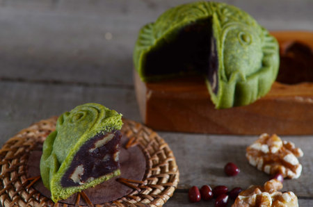 Mooncake ,Chinese mid autumn festival food.の写真素材