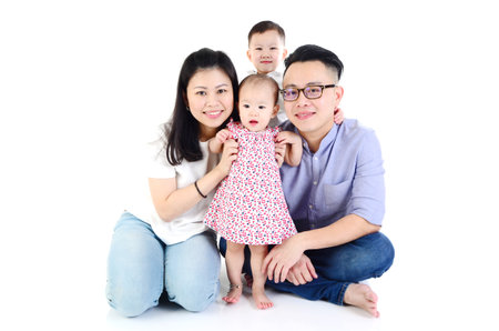 Portrait of asian familyの写真素材