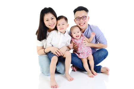 Portrait of asian familyの写真素材