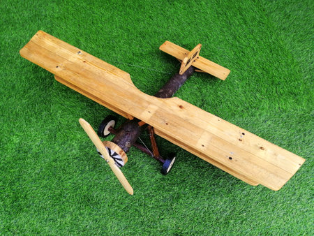 Craft wooden plane . Business target conceptの写真素材