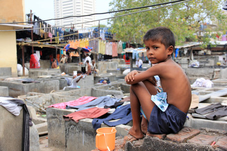 Mumbai, India - October 27, 2011  Dhobi Ghat is a well known open air laundromat in Mumbai, India ...