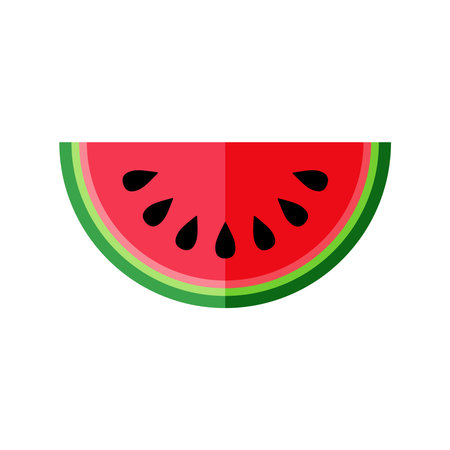 Slice cut of watermelon icon with isolated on white background.のイラスト素材