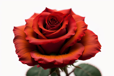 Beautiful red rose isolated on white background. Close-up.の素材