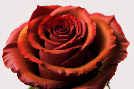 close up of red rose on white background, shallow depth of fieldの素材