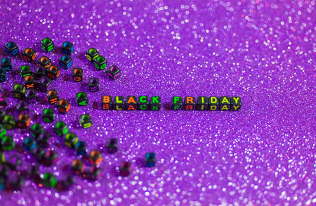 Black Friday, with bokeh background, purple tone.の写真素材