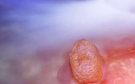 Bright, soft and invigorating streams of streams and boulders, shapes in beautiful natural streams and space.の写真素材