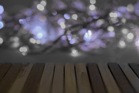 The bokeh is the background to the wooden floor at the front.の写真素材