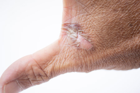 Burns on the skin of the elderly