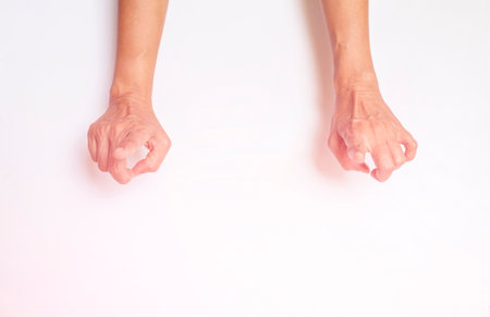 The hand and finger that show gesture, symptom, and meaning