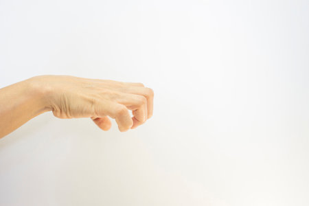 hand of person showing signの写真素材