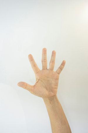 The gesture of the person showing symptom.
