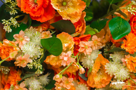 Many groups of flowers are wrapped together to decorate for beauty.の写真素材