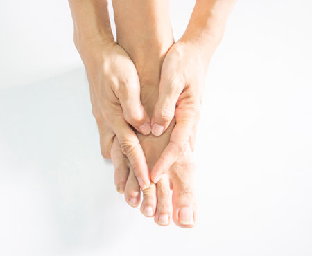 The image of the muscles with a problem in the foot of the person.の写真素材