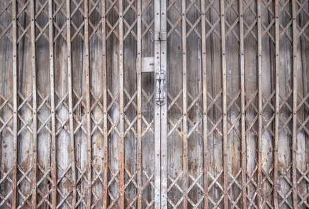 picture of old vintage iron door patternの写真素材