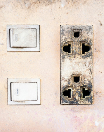 Old and obsolete electrical equipment surfaces