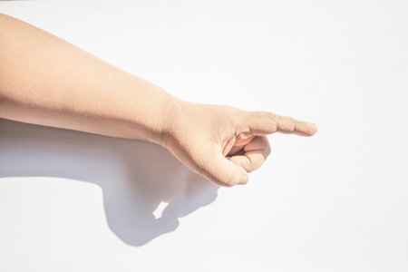 hand and finger pointing gestureの写真素材