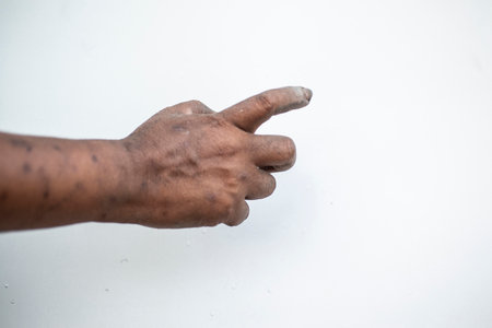 Human hand gestures isolated from the white backgroundの写真素材
