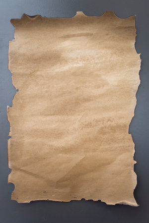 Old paper sheets placed on a gray background.の写真素材