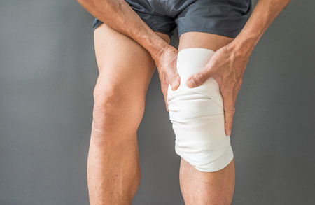 Injuries of muscles, knees and legsの写真素材