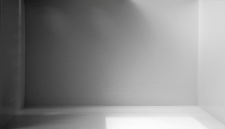Light and shade in a gray room with empty spaceの写真素材