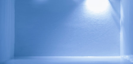 blue room scene with empty space and shadow lightの写真素材