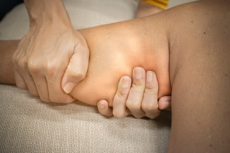 Concept image close up of a person receiving a massageの写真素材