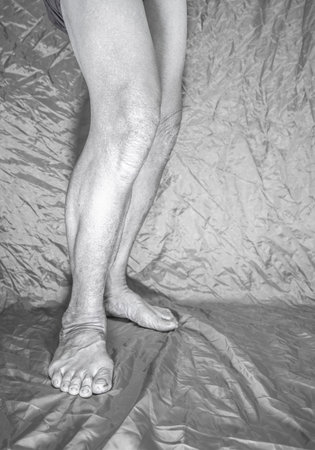 Concepts and ideas for the feet and legs of the elderly person.の写真素材