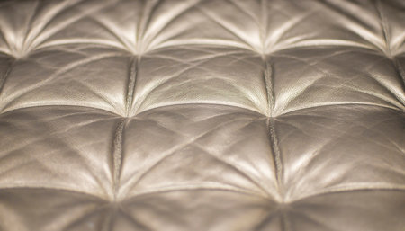 Leather upholstery surface, artificial pattern, beautiful, shiny golden blonde.の写真素材