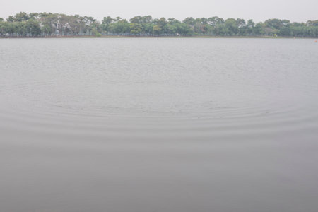 ripples movement of the water surfaceの写真素材