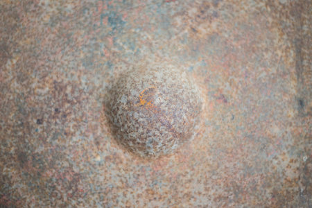 Old metal objects have a convex appearance.の写真素材