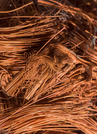 close-up of copper wire objects