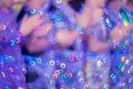 Bokeh diffusion from colored objects aglow and showy