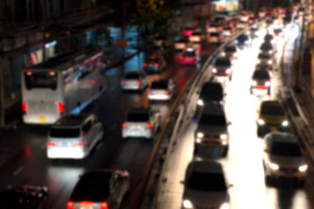 Road car Dense with blurred images