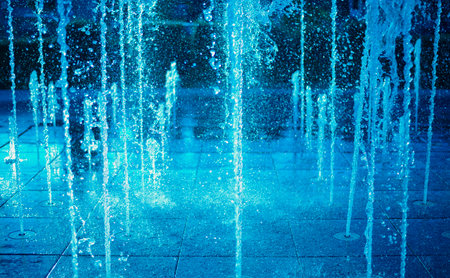 The background image of the river showing
movement of fountain in the cityの写真素材