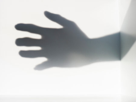 Light and shadow of a person's handの写真素材