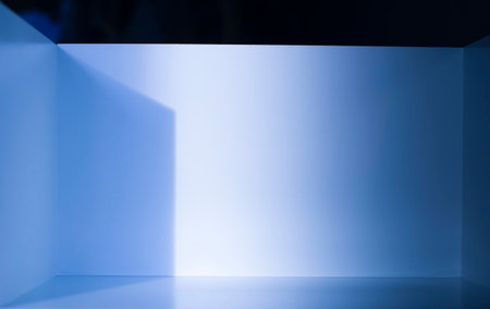 The corner of the light and shadow of the empty space inside the room.の写真素材