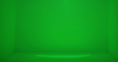 Light and shadow in the background of a fresh green interior with an open space.の写真素材