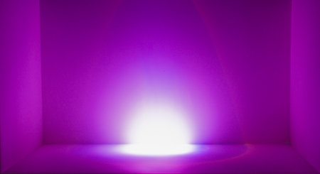 Light and shadow, purple-pink tone scene, empty space.の写真素材