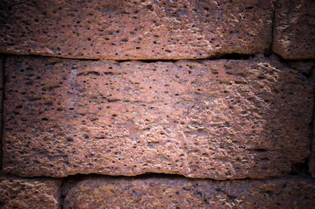 Stone wall texture image used as a background design.の写真素材