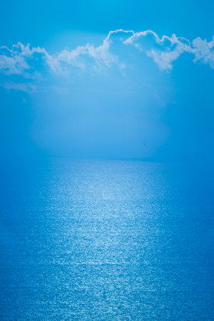 Water surface with ripples, bright blue colorsの写真素材