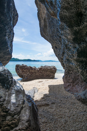Beautiful view of the beach and rocks on the island of Koh Samui, Thailand