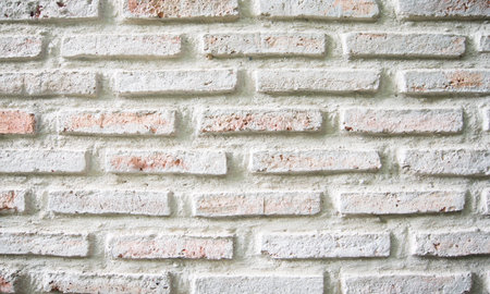 Old white brick wall texture background. Abstract background and texture for design.の写真素材
