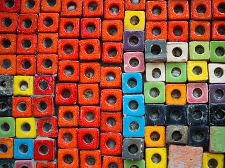 Colorful brick wall texture background. Abstract background and texture for design.
