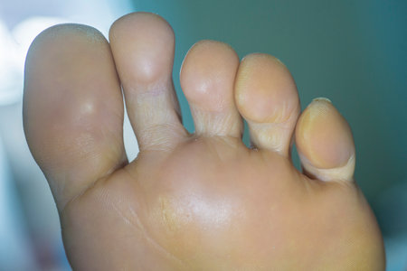 Close-up of feet The bare toes of a person